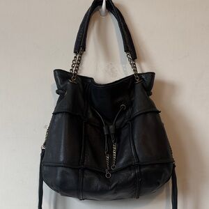 Lucky Brand Black Leather Chain Shoulder Bag